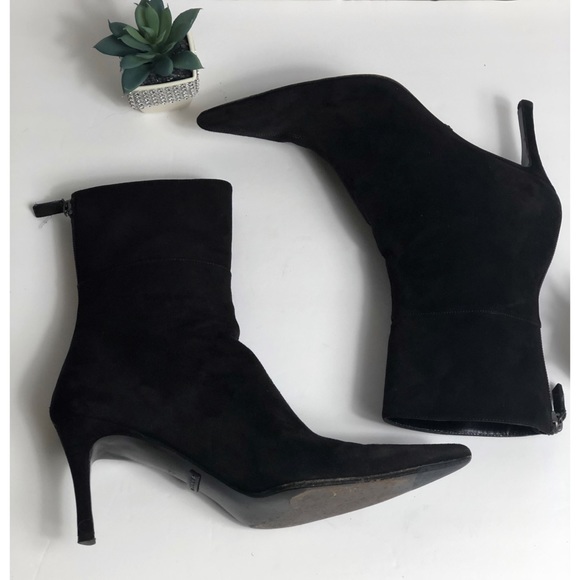 Gucci Shoes - GUCCI SUEDE MID- HELL ANKLE BROWN BOOTS